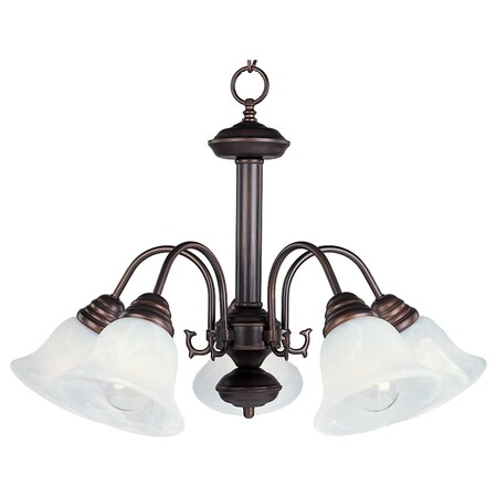 Maxim Five Light Oil Rubbed Bronze Marble Glass Down Chandelier 2698MROI